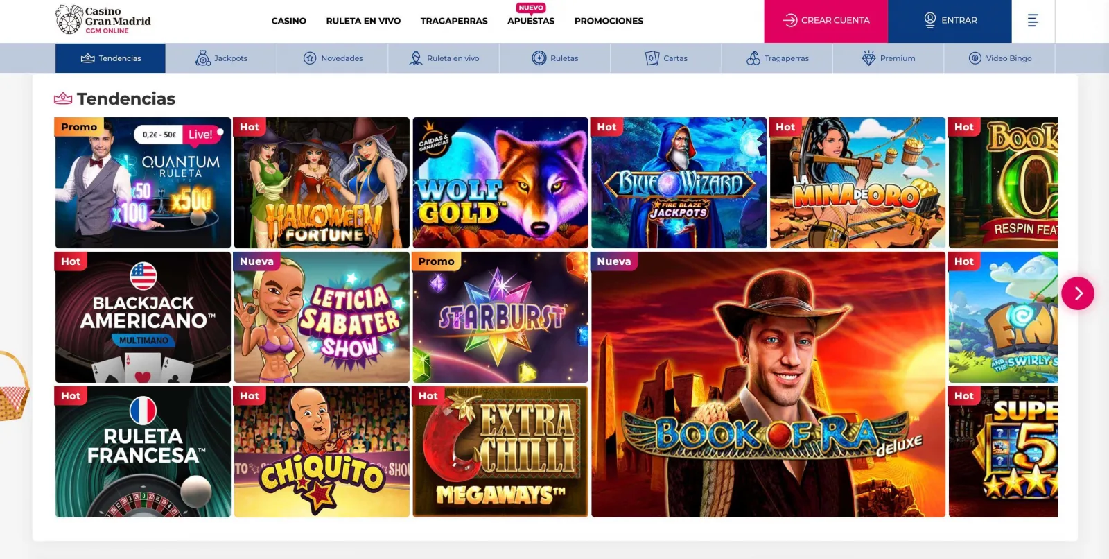 Casino Gran Madrid Tragaperras y Juegos online