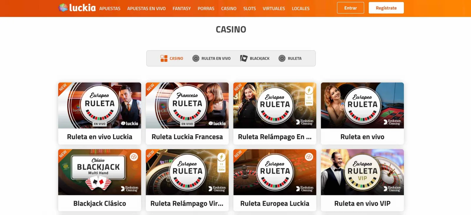 Luckia App movil y Casino en vivo