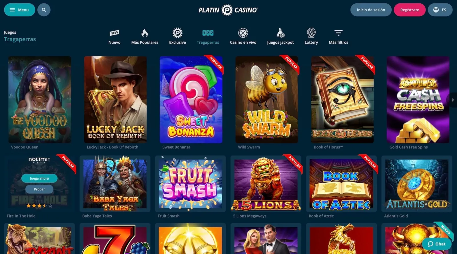 Platincasino App movil y Casino en vivo