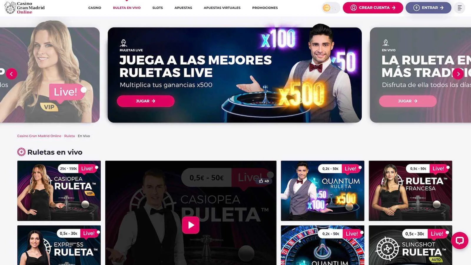 Casino Gran Madrid App movil y Casino en vivo