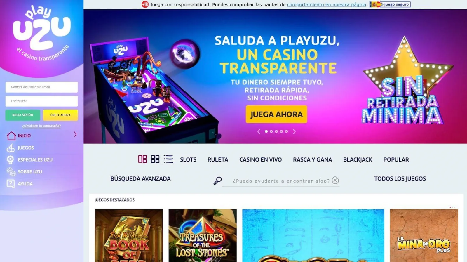 PlayUZU Casino Online Espana