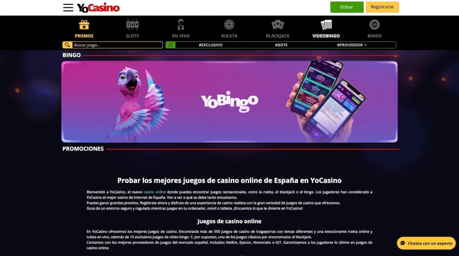 YoCasino App movil y Casino en vivo