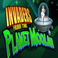 El logo de la Invaders From The Planet Moolah Tragaperras