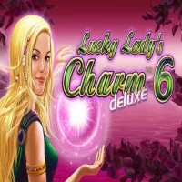El logo de la Lucky Lady's Charm 6 Deluxe Tragaperras